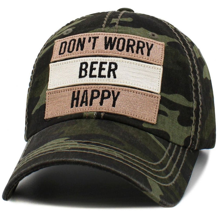 Don't Worry Beer Happy Vintage Ballcap - 3 farver - Baseball Cap fra Ethos hos The Prince Webshop