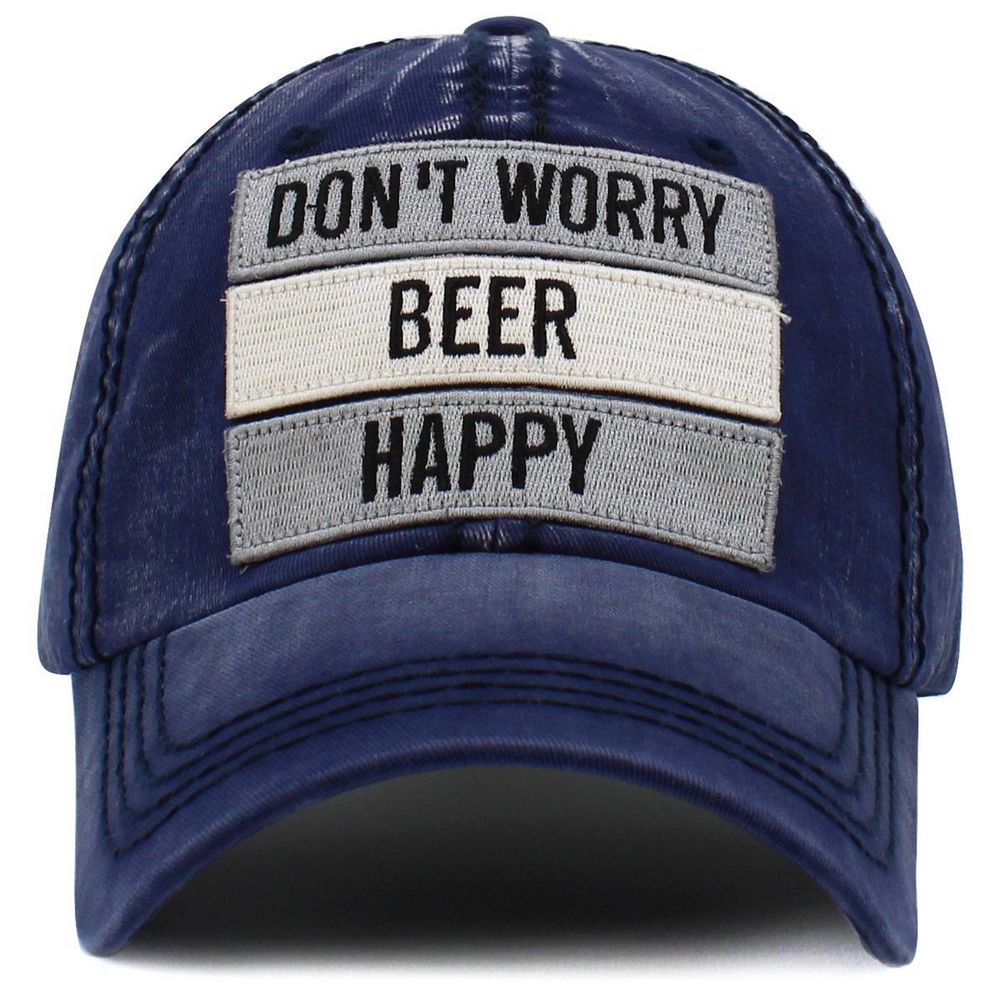 Don't Worry Beer Happy Vintage Ballcap - 3 farver - Baseball Cap fra Ethos hos The Prince Webshop