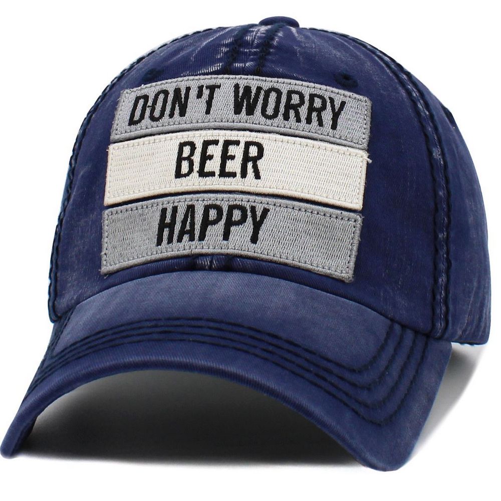 Don't Worry Beer Happy Vintage Ballcap - 3 farver - Baseball Cap fra Ethos hos The Prince Webshop