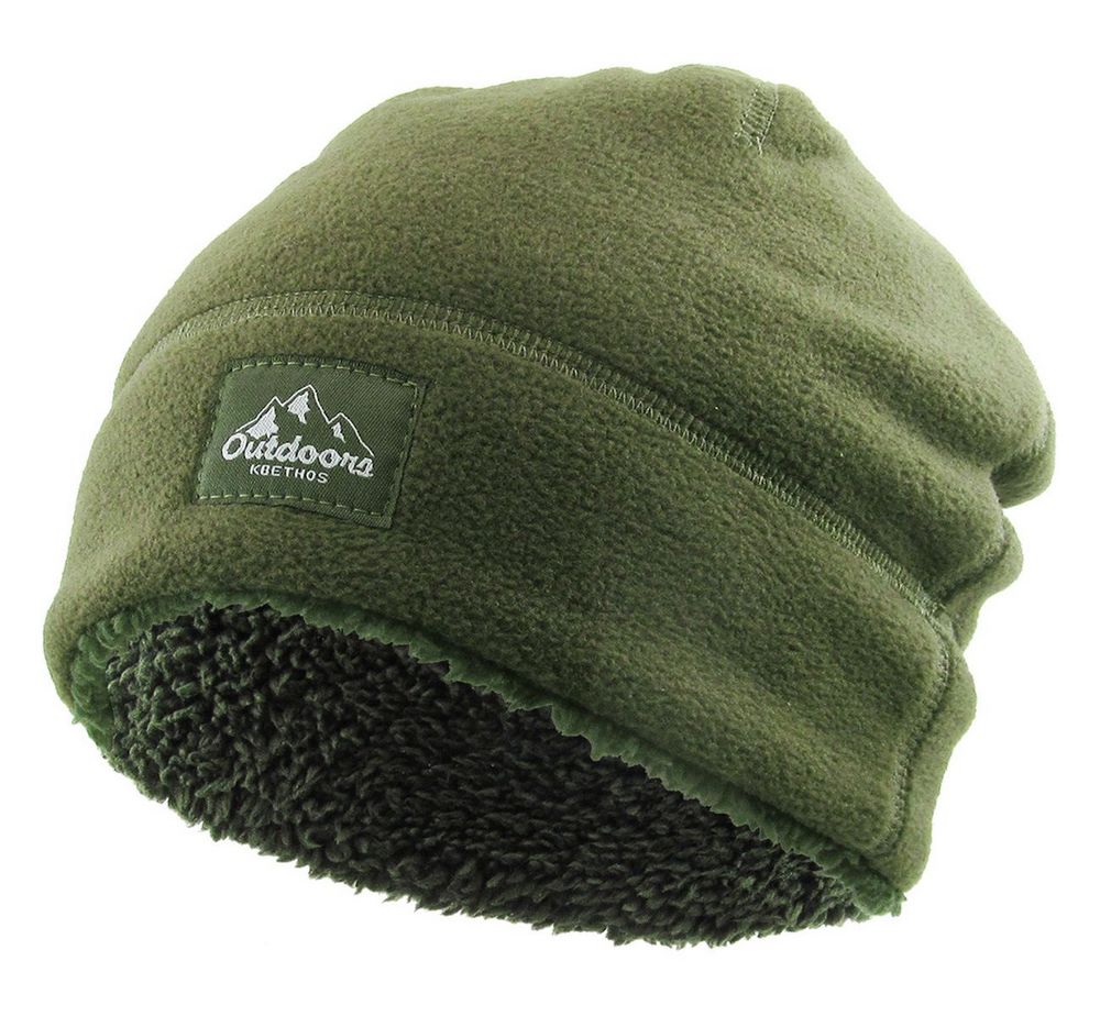 OUTDOOR BEANIE SHERPA FLEECE LINED - Grøn Hue - Hue fra Ethos hos The Prince Webshop
