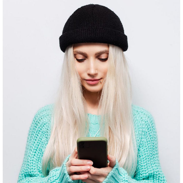 Ethos FISHERMAN BEANIE - SORT acryl hue i klassisk fisker stil - Hue fra Ethos hos The Prince Webshop