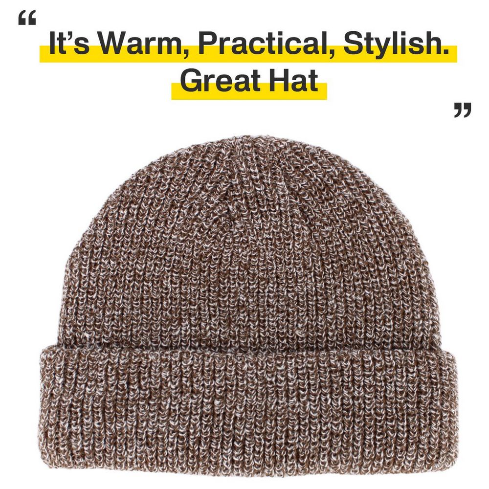 Ethos FISHERMAN BEANIE - BRUN-MIX acryl hue i klassisk fisker stil - Hue fra Ethos hos The Prince Webshop