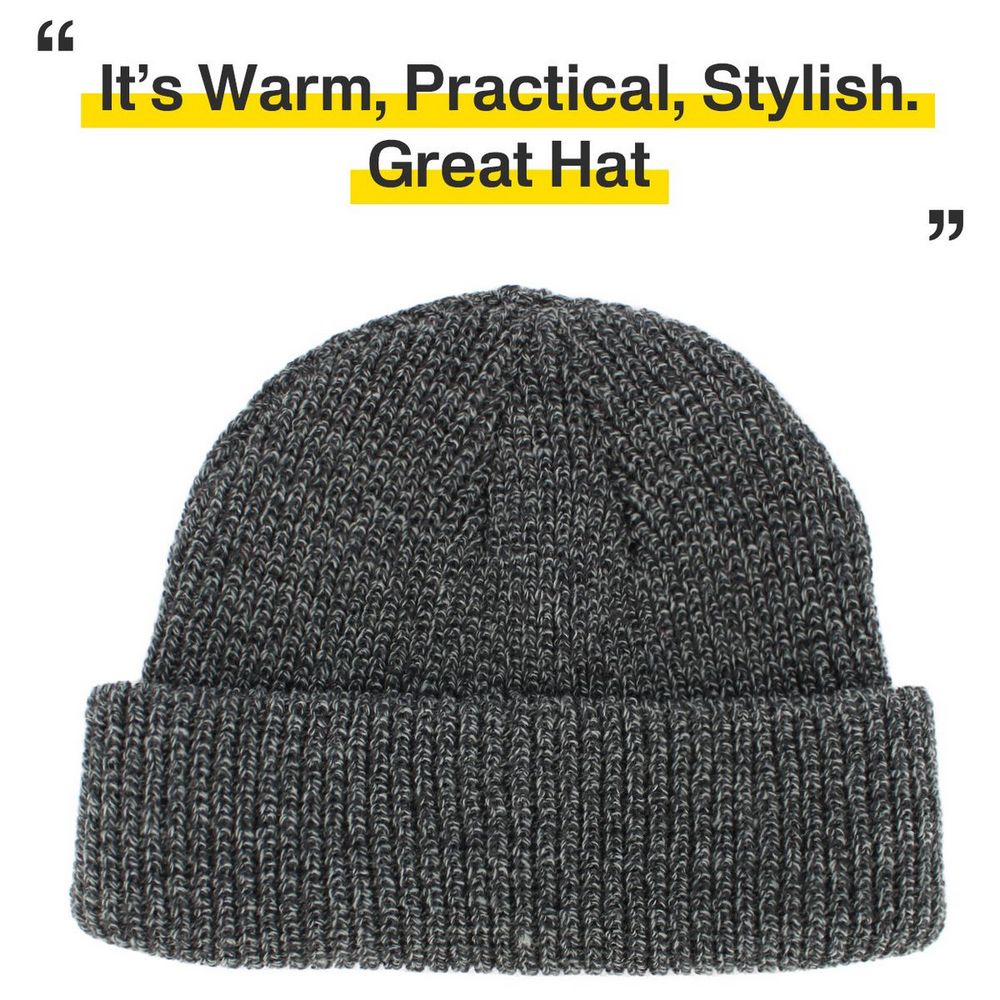 Ethos FISHERMAN BEANIE - GRÅ-MIX acryl hue i klassisk fisker stil - Hue fra Ethos hos The Prince Webshop