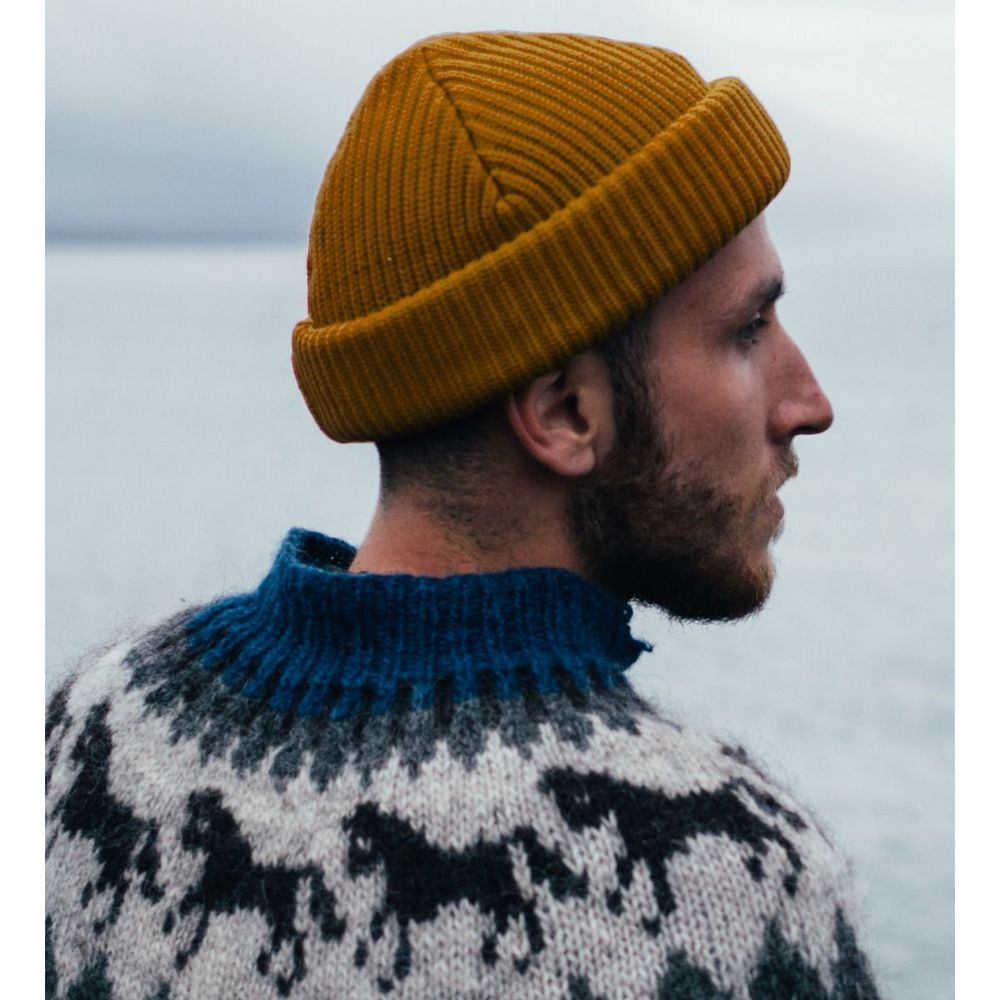 Ethos FISHERMAN BEANIE - BRUN acryl hue i klassisk fisker stil - Hue fra Ethos hos The Prince Webshop