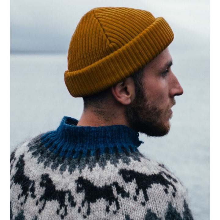 Ethos FISHERMAN BEANIE - BRUN acryl hue i klassisk fisker stil - Hue fra Ethos hos The Prince Webshop