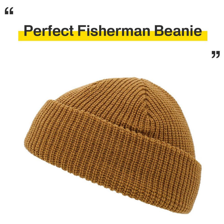 Ethos FISHERMAN BEANIE - BRUN acryl hue i klassisk fisker stil - Hue fra Ethos hos The Prince Webshop