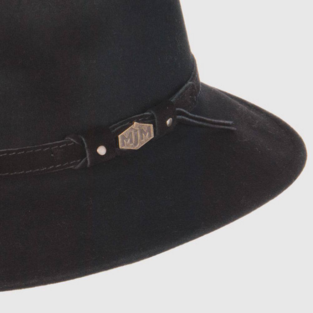 MJM Levi Black Wool Traveler Hat - Vedenpitävä ja murskaus