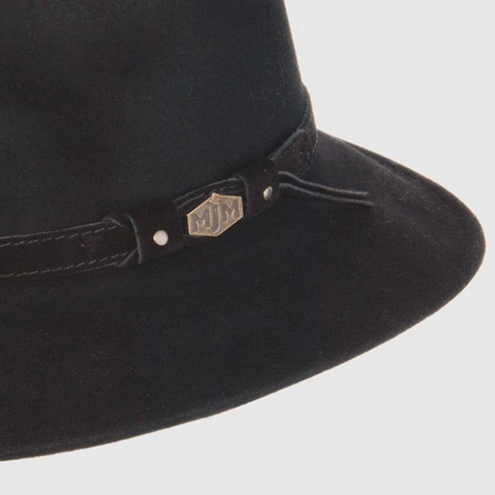 MJM Levi Black Wool Traveler Hat - Vedenpitävä ja murskaus