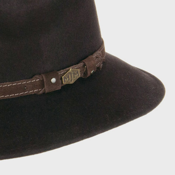 MJM Levi Brown Wool Traveler Hat - Vedenpitävä ja murskaus