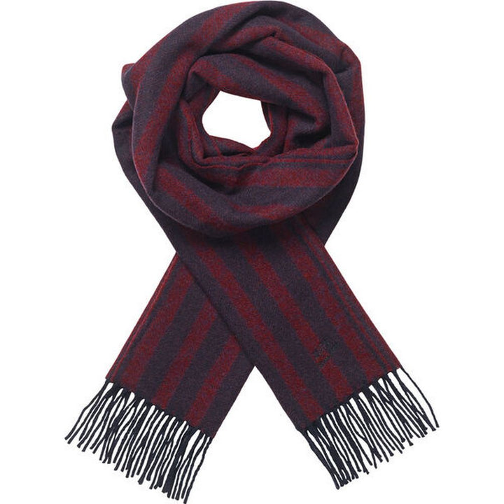 MJM Scarf Bryan Wool Bordeaux/Navy - 100% Wool - Halstørklæde fra M.J. MICHAELSEN A/S hos The Prince Webshop