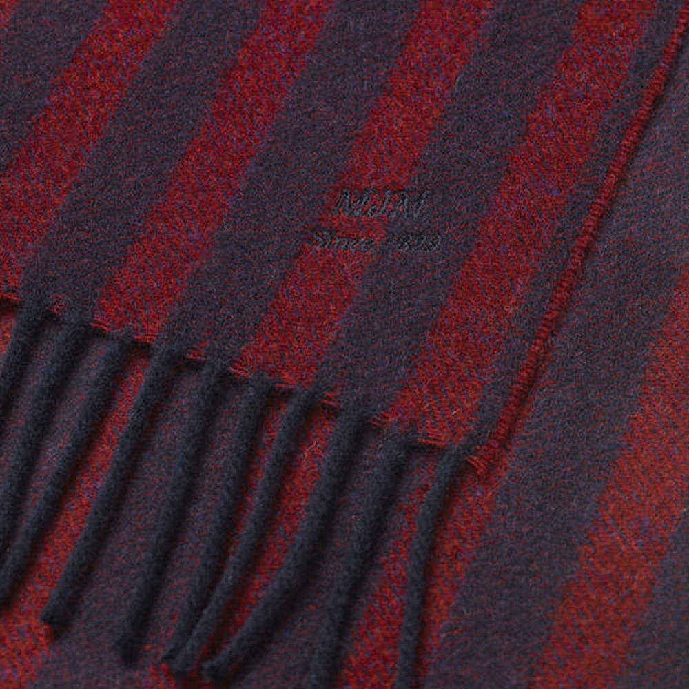 MJM Scarf Bryan Wool Bordeaux/Navy - 100% Wool - Halstørklæde fra M.J. MICHAELSEN A/S hos The Prince Webshop