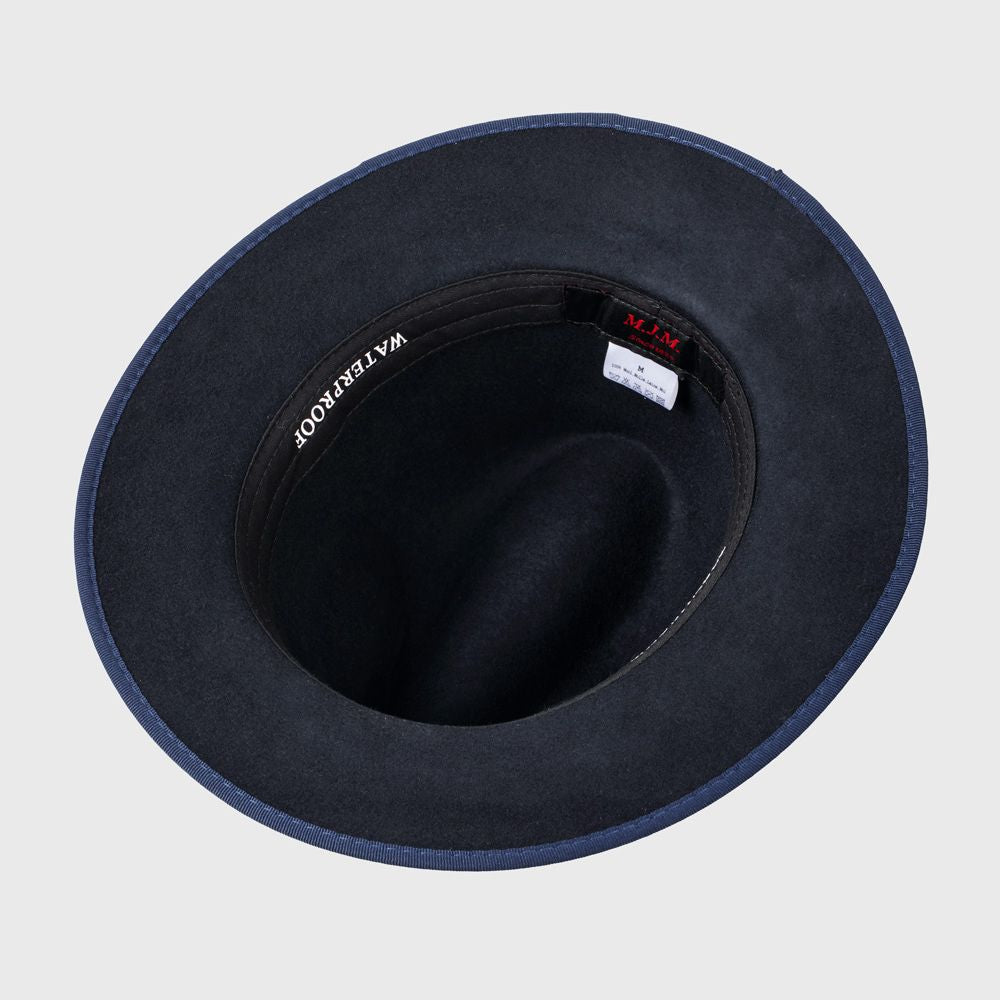 MJM MAUK Navy Uld Filt Hat - Waterproof & Crushable - Fedora Hat fra MJM Hats hos The Prince Webshop