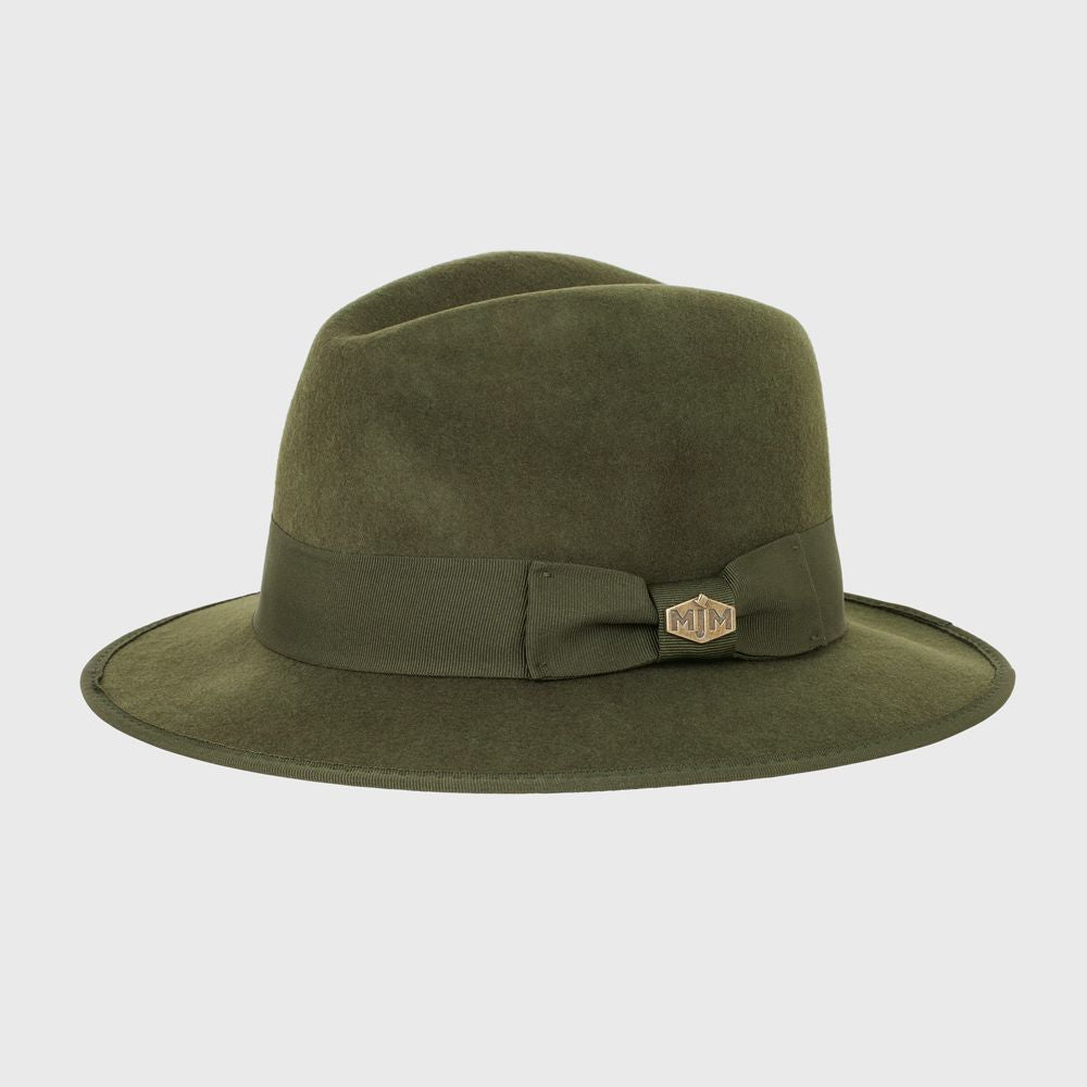 MJM MAUK Olive Uld Filt Hat - Waterproof & Crushable - Fedora Hat fra MJM Hats hos The Prince Webshop
