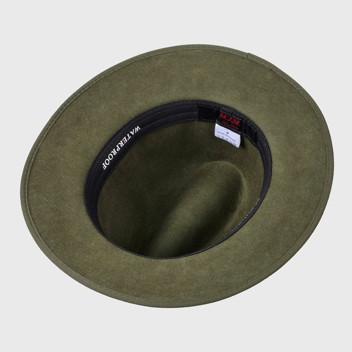 MJM MAUK Olive Uld Filt Hat - Waterproof & Crushable - Fedora Hat fra MJM Hats hos The Prince Webshop
