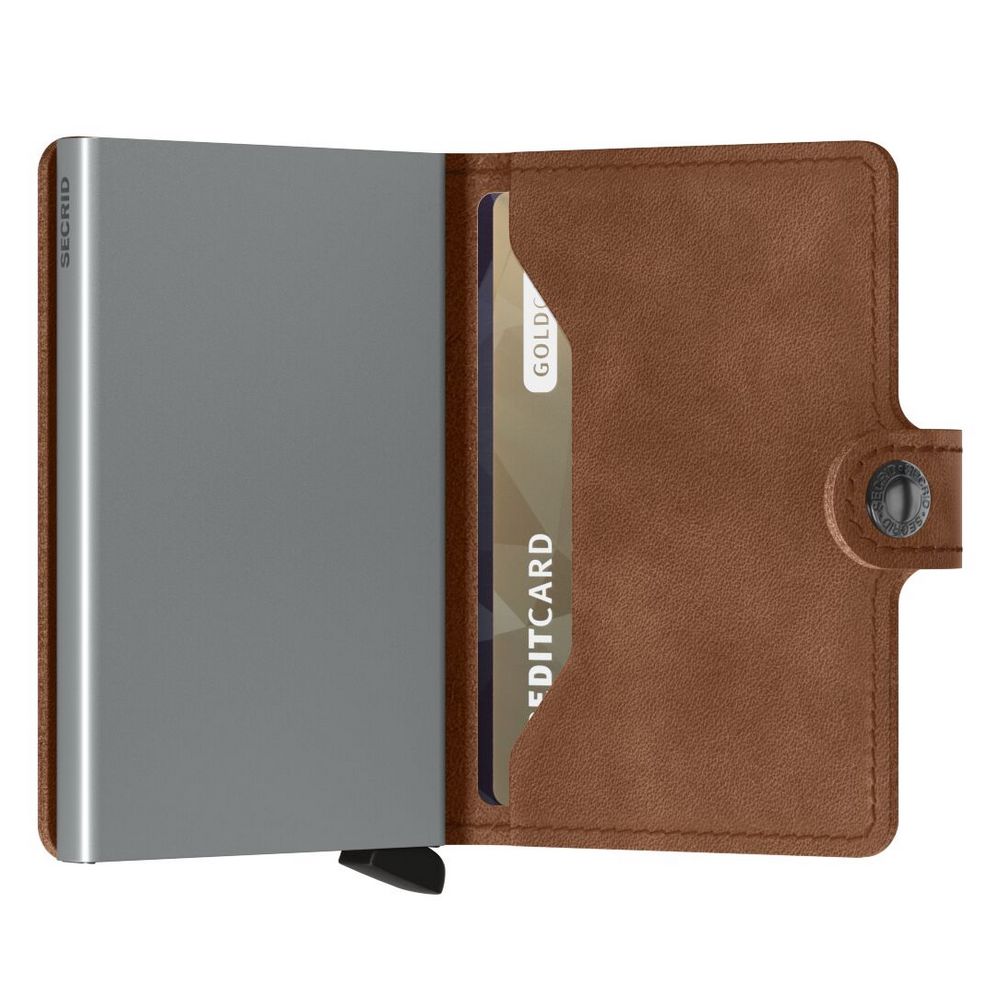SECRID MINIWALLET Vintage Cognac & Silver - Kortholder fra SECRID hos The Prince Webshop