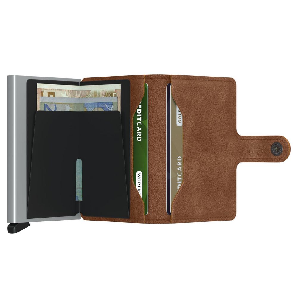 SECRID SLIMWALLET VINTAGE Cognac & Silver - Kortholder fra SECRID hos The Prince Webshop