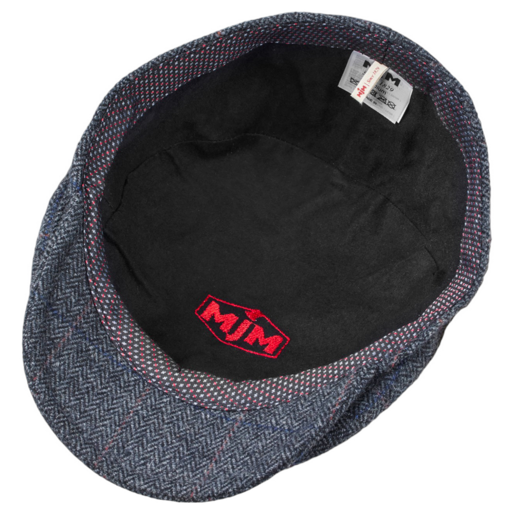 MJM Bang 32 Wool Mix Grey Herringbone Sixpence - Flat Cap fra MJM Hats hos The Prince Webshop