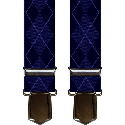 Brede Seler Navyblå Argyle - Seler fra SCANBELT Shooster hos The Prince Webshop