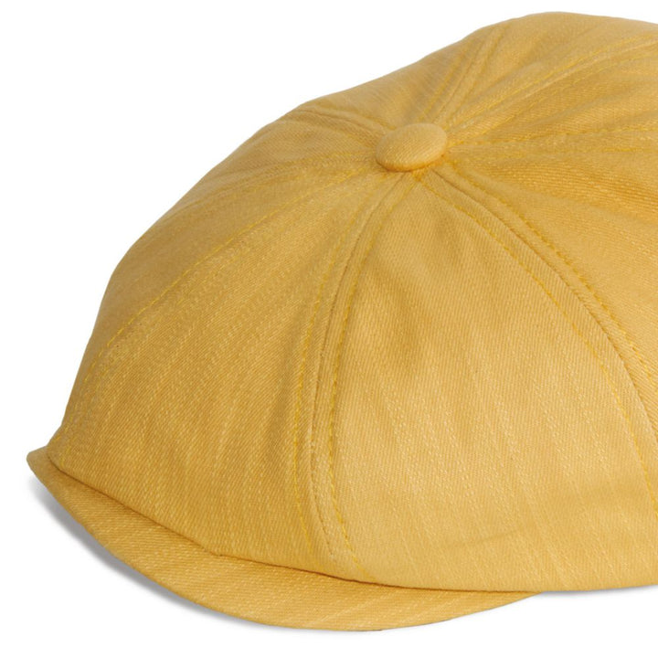 MJM Peeky Summer Flat Cap - Yellow Cotton Sixpence