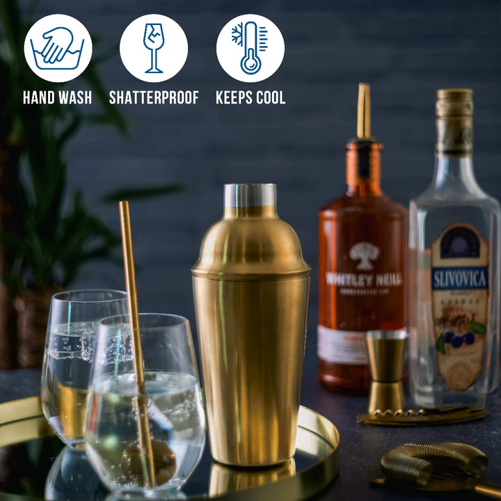 Oak & Steel 10 Deles Mat Guld Cocktail Sæt