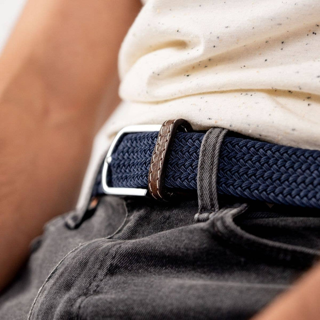 BILLYBELT Slate Blue Woven Elastic Belt - Elastisk Komfort Bælte - Bælte fra BILLYBELT hos The Prince Webshop
