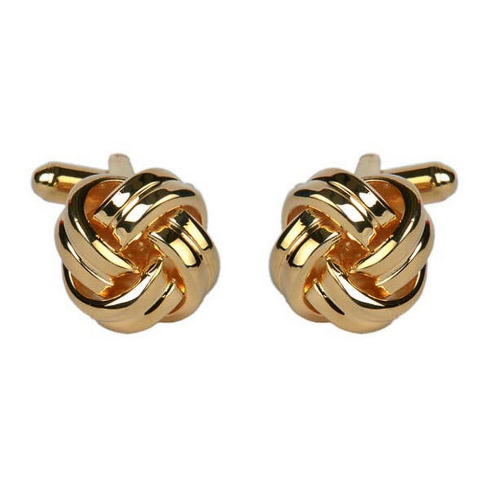 Double Cord Gold Plated Knot Cufflinks - UK Manchetknapper - Manchetknapper fra David Aster Collection hos The Prince Webshop