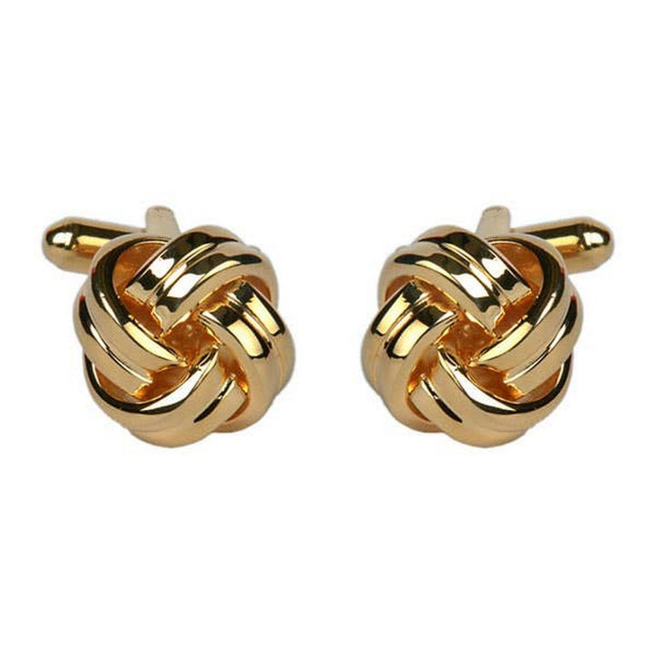 Double Cord Gold Plated Knot Cufflinks - UK Manchetknapper - Manchetknapper fra David Aster Collection hos The Prince Webshop