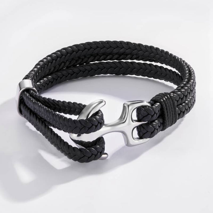 ANCHOR armbånd i rustfrit stål - Sort / Sølv