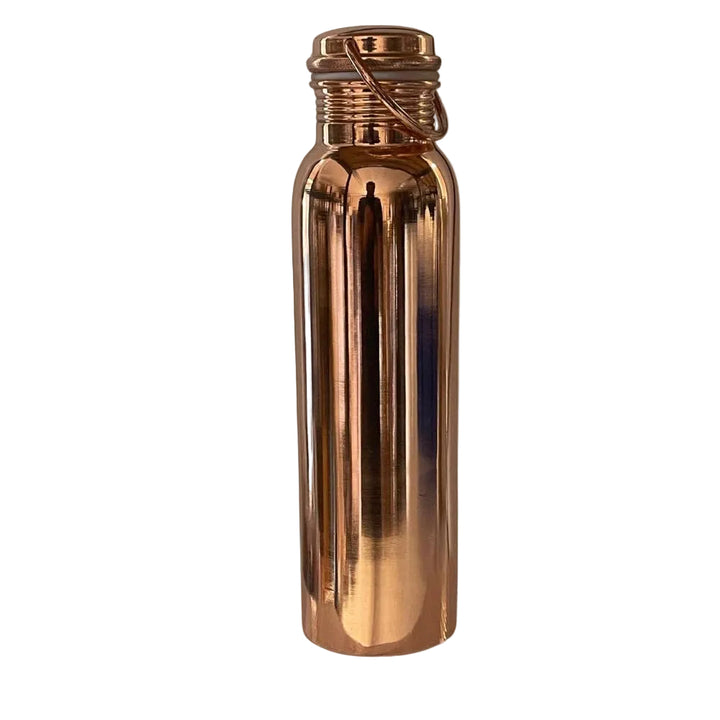 Ren kobber vandflaske poleret med håndtag ± 950 ml (330 - Drikke Flaske fra Ayurveda Specialist B.V. hos The Prince Webshop