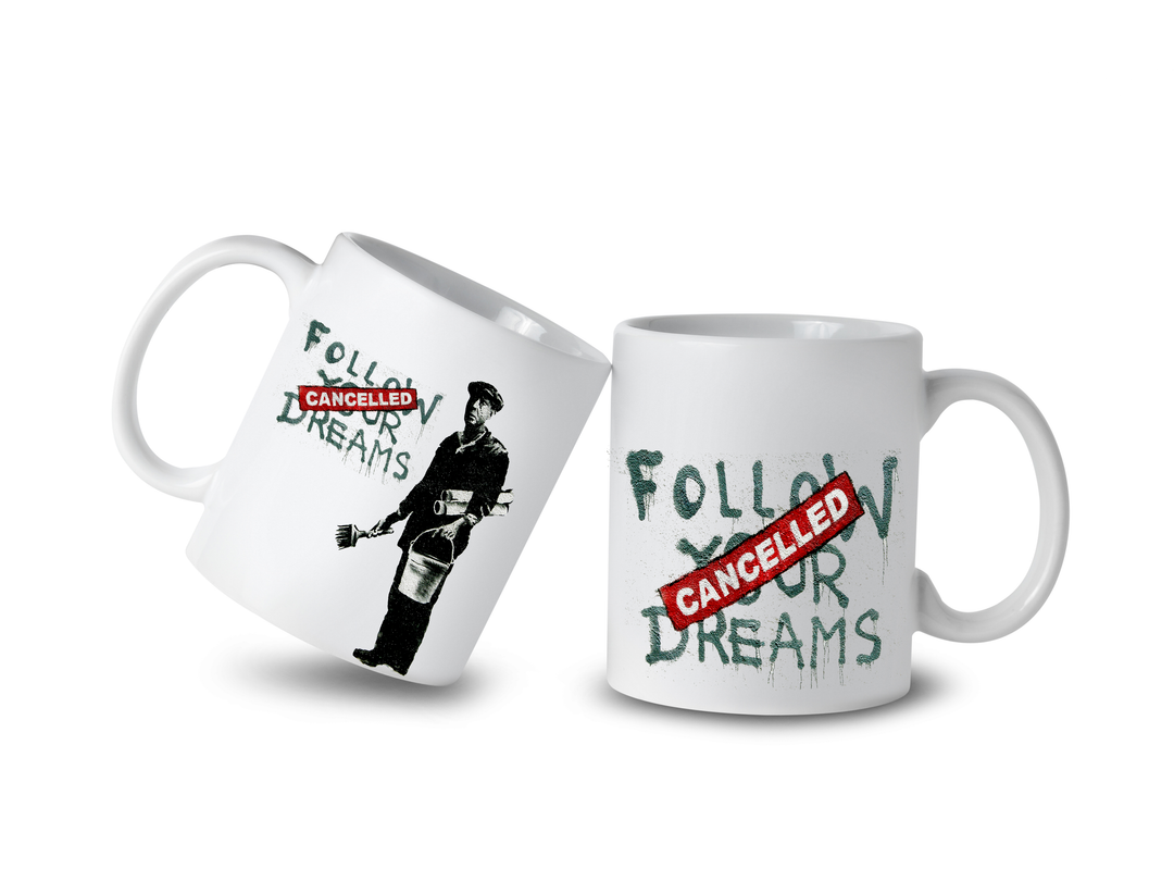 Banksy Ceramic Mug 325ml - Follow Your Dreams - Krus fra URBAN.ITY hos The Prince Webshop