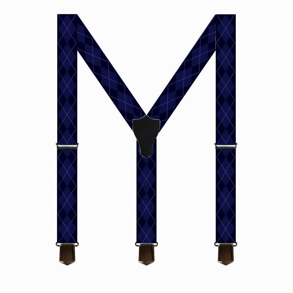 Brede Seler Navyblå Argyle - Seler fra SCANBELT Shooster hos The Prince Webshop