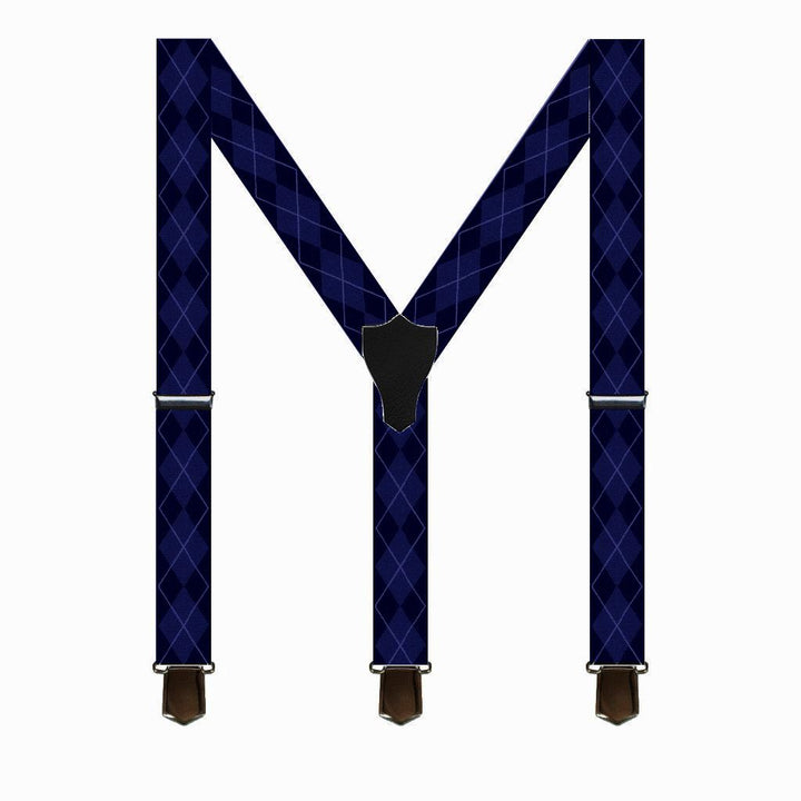 Brede Seler Navyblå Argyle - Seler fra SCANBELT Shooster hos The Prince Webshop