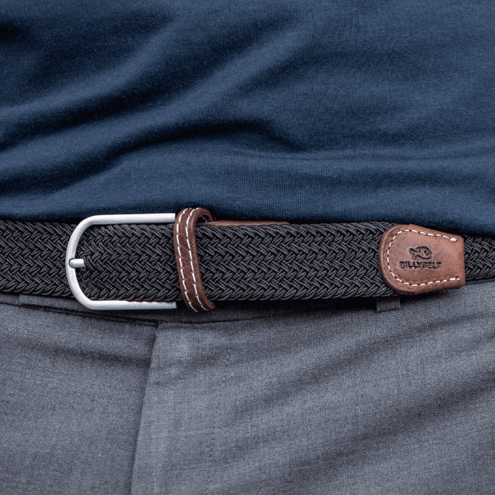 BILLYBELT Black Licorice Woven Elastic Belt - Elastisk Komfort Bælte - Bælte fra BILLYBELT hos The Prince Webshop