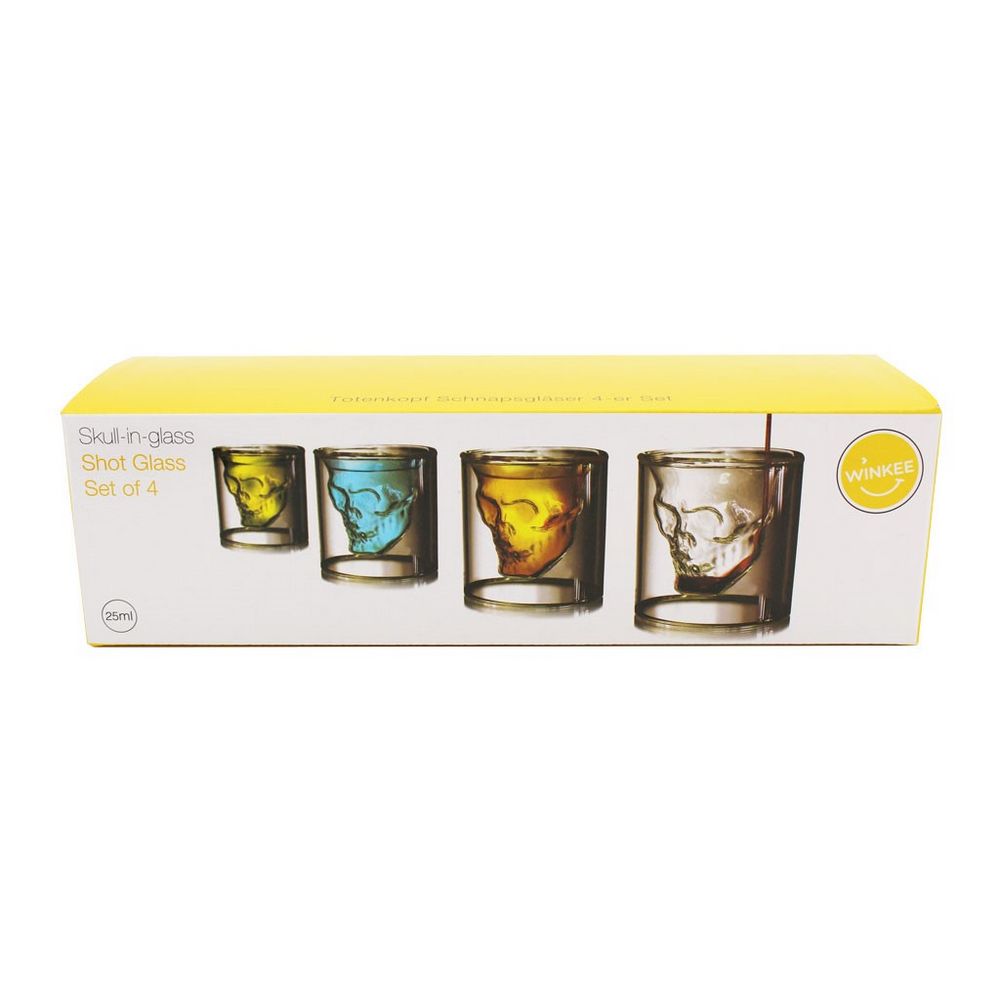 4 Skull Shot Glas - UHYGGELIGT ! - Shotglas fra WINKEE hos The Prince Webshop