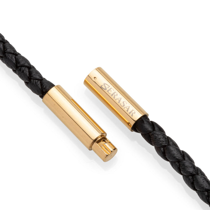 Læder halskæde "Skull" - Guld Kranie - Halskæde fra SERASAR hos The Prince Webshop