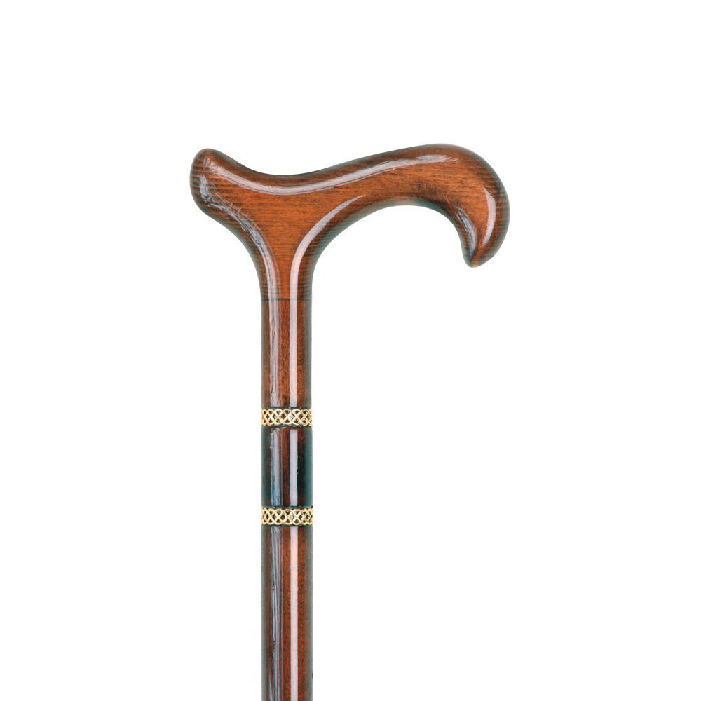 Elegant Spadserestok - Brown Bijoux Derby Handle Dress Cane