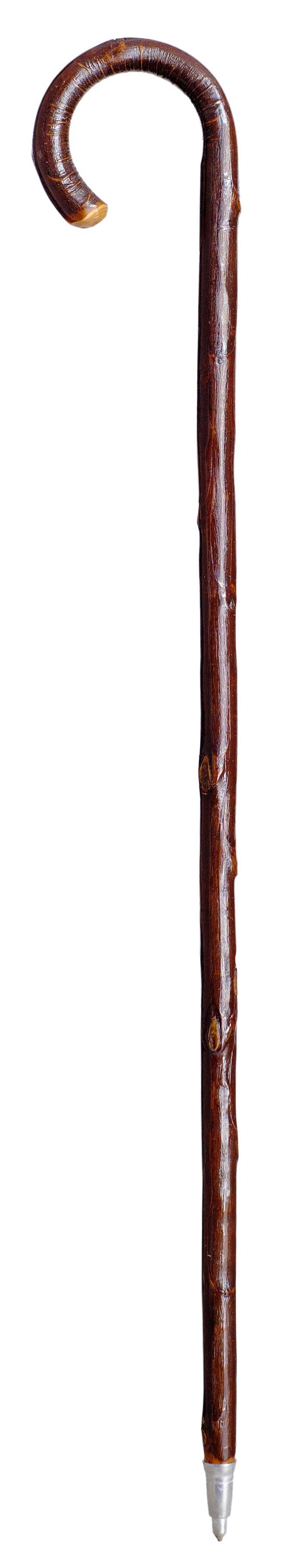 Trekking Stok i Kastanietræ med Buet Håndtag - Mørk Brun - Vandrestok fra Segorbina BASTONES hos The Prince Webshop