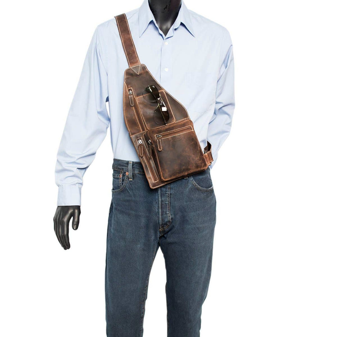 Arrigo Crossbody Shoulder Bag Buffalo Leather - Cognac - Taske fra Arrigo hos The Prince Webshop