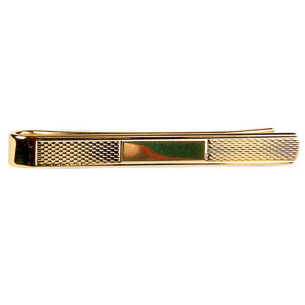 Barley Design with Centre Space Gold Plated Tie Slide - Slipsenål fra David Aster Collection hos The Prince Webshop