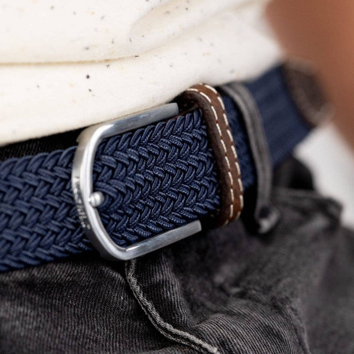 BILLYBELT Slate Blue Woven Elastic Belt - Elastisk Komfort Bælte - Bælte fra BILLYBELT hos The Prince Webshop