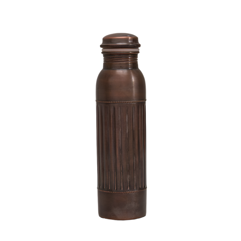 Ren Kobber Vandflaske Dot Lining Antik - 1 liter - Gave Ide fra Ayurveda Specialist B.V. hos The Prince Webshop