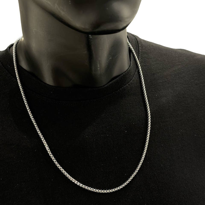 60 cm halskæde i rustfrit stål - Sølv
