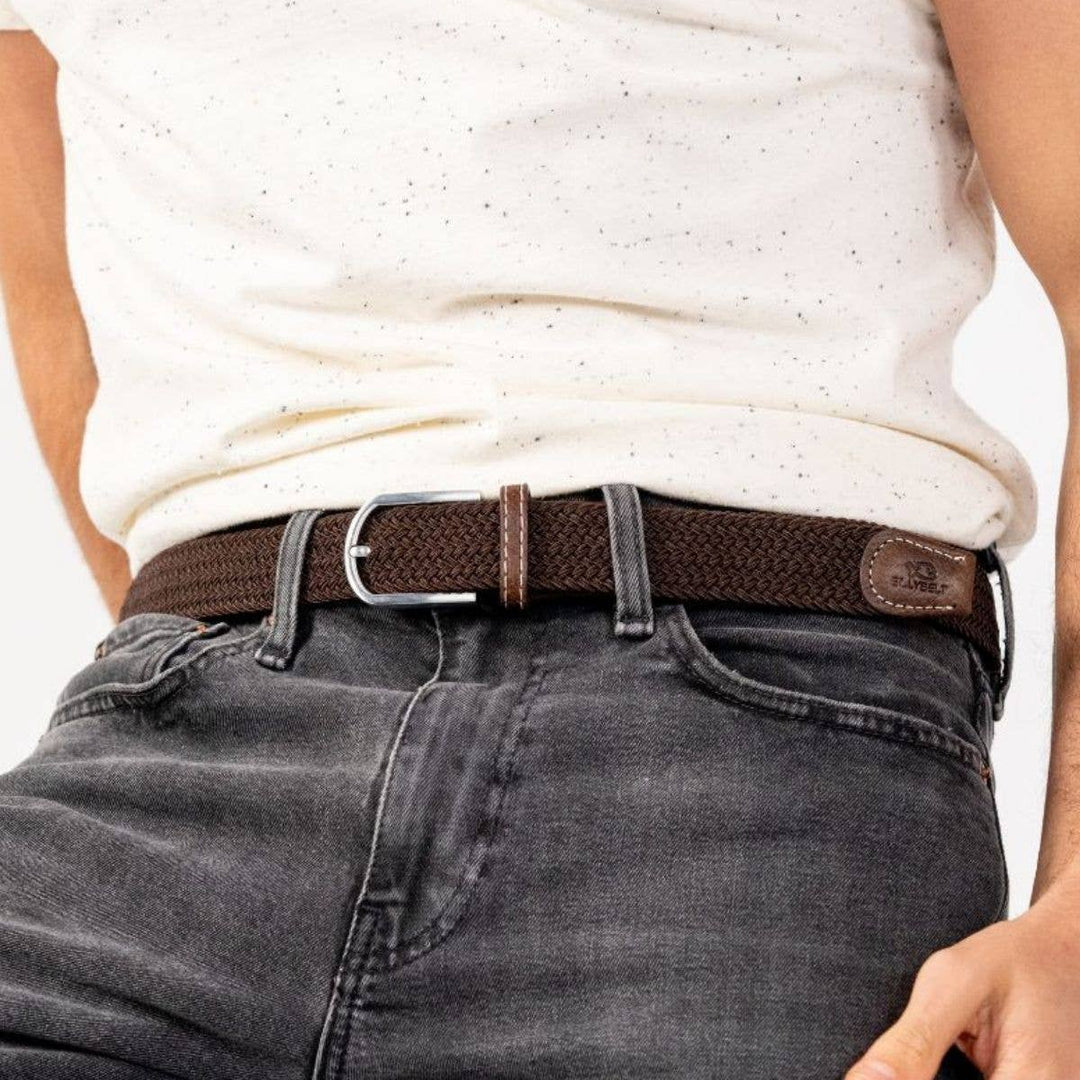 BILLYBELT Leaf-brown Woven Elastic Belt - Elastisk Komfort Bælte - Bælte fra BILLYBELT hos The Prince Webshop
