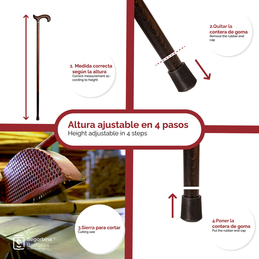 Stok med træhåndtag og skaft i bøgetræ