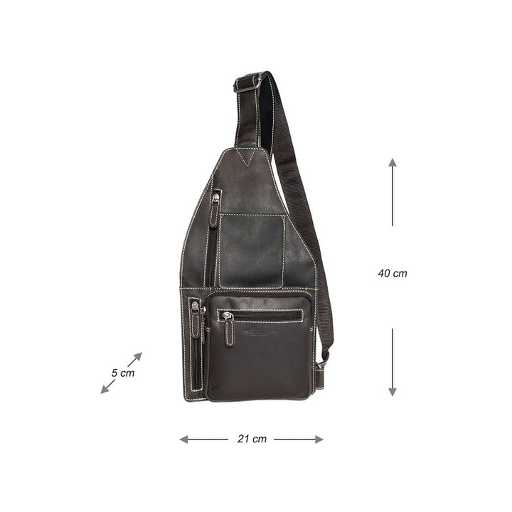 Arrigo Crossbody Shoulder Bag Buffalo Leather - Mørkebrun - Taske fra Arrigo hos The Prince Webshop