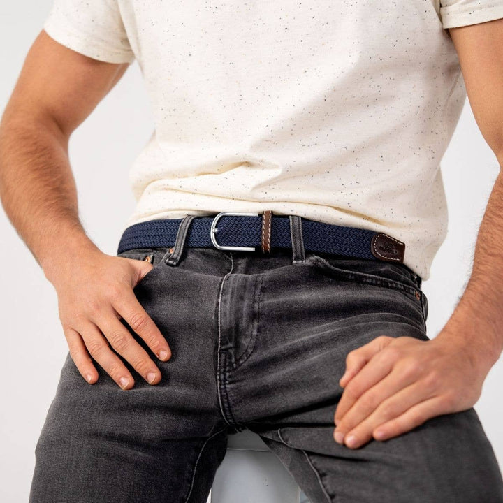 BILLYBELT Slate Blue Woven Elastic Belt - Elastisk Komfort Bælte - Bælte fra BILLYBELT hos The Prince Webshop