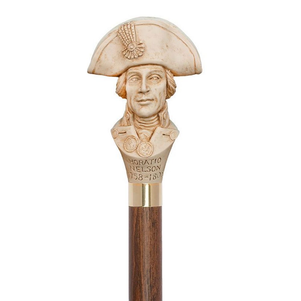 Unik Spadserestok i Brun Ahorn med Horatio Nelson Knop - Spaderestok fra Charles Buyers & Co Ltd hos The Prince Webshop