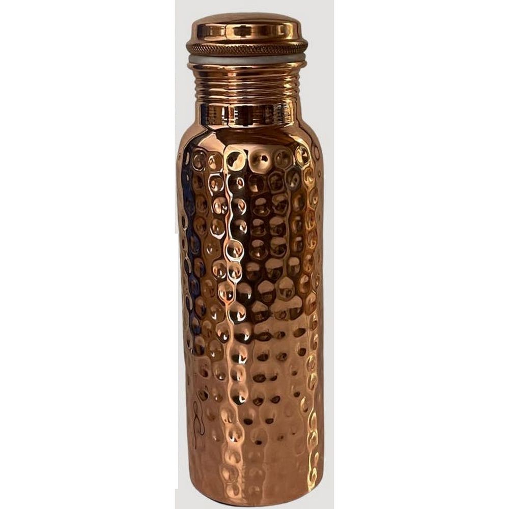 Ren kobber vandflaske hamret poleret ± 750 ml