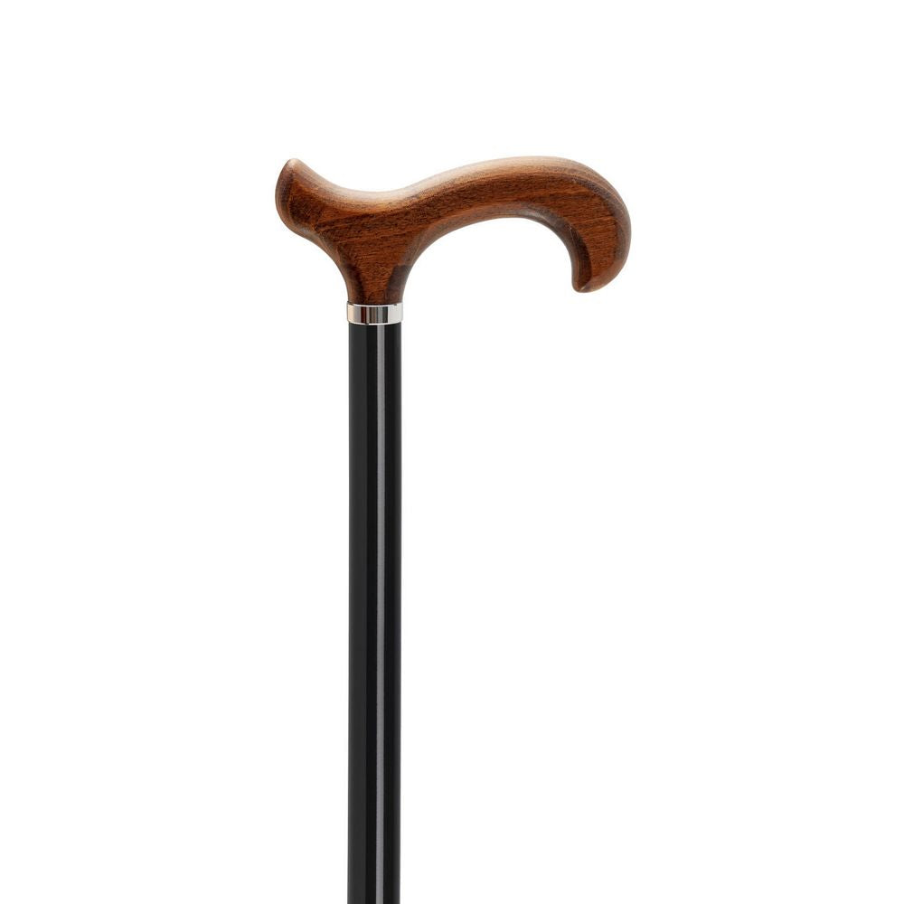 Elegant Justerbar Alu Stok - Stort Derby Greb i Træ - Spaderestok fra Ottavio Recalcati di Renato hos The Prince Webshop