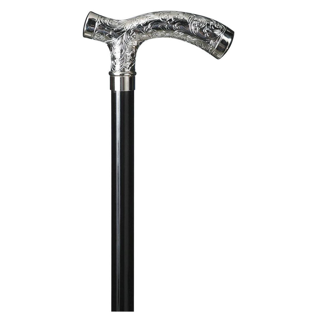Spadserestok - FLORAL CRUTCH CHROME - Spaderestok fra Ottavio Recalcati di Renato hos The Prince Webshop